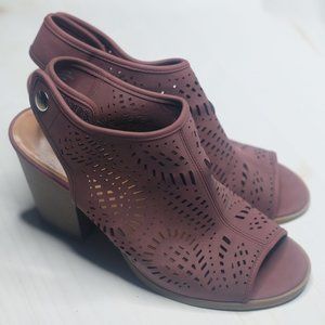 INDIGO RD MAUVE PEEP TOE SHOES SIZE 10